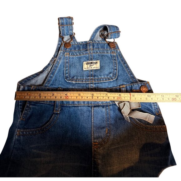 Oshkosh Bgosh Baby Denim Overall Dress 18M With Bow Detail - Picture 8 of 11